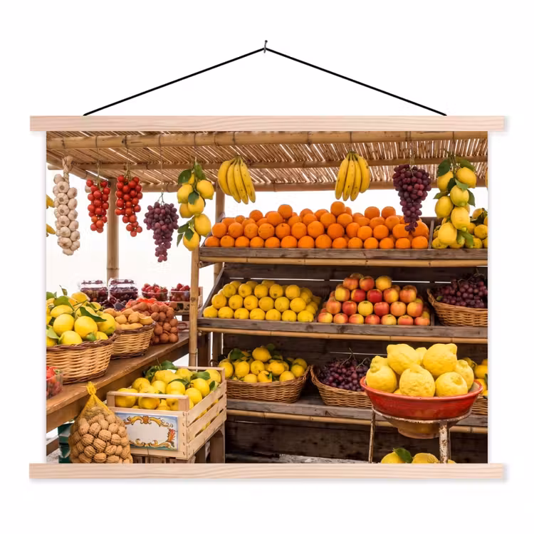 Schoolplaat - Marktkraam - Fruit - Vers — 1