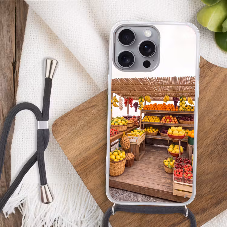 Telefoonhoesje met koord - Marktkraam - Fruit - Vers — 3