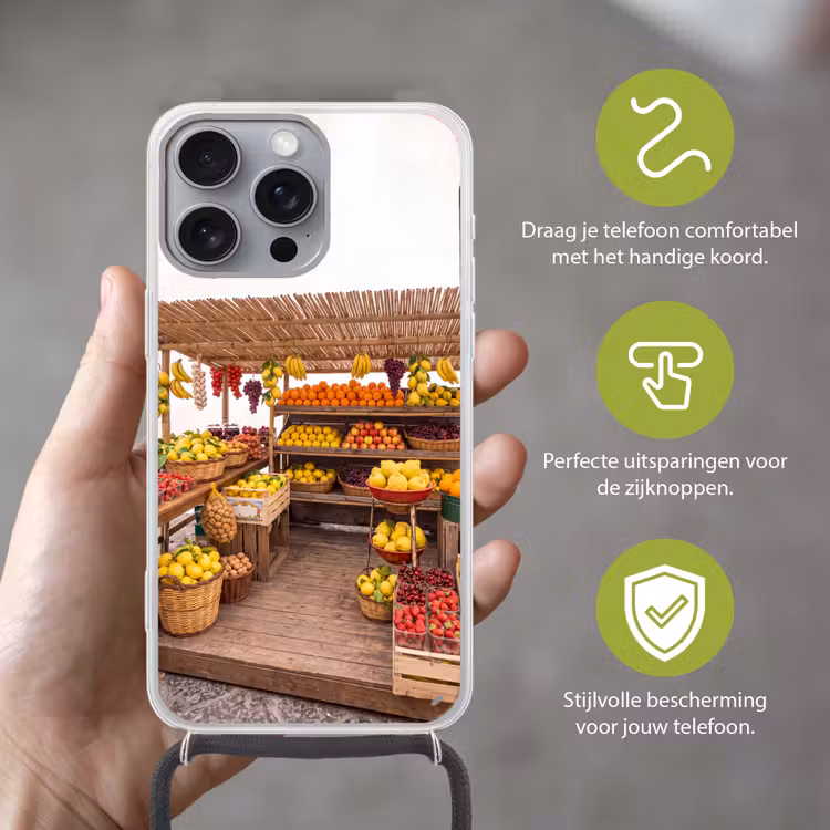 Telefoonhoesje met koord - Marktkraam - Fruit - Vers — 4