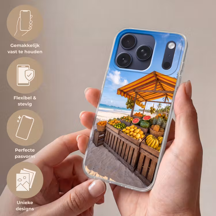 Telefoonhoesje Softcase - Fruit - Strand - Tropisch — 4