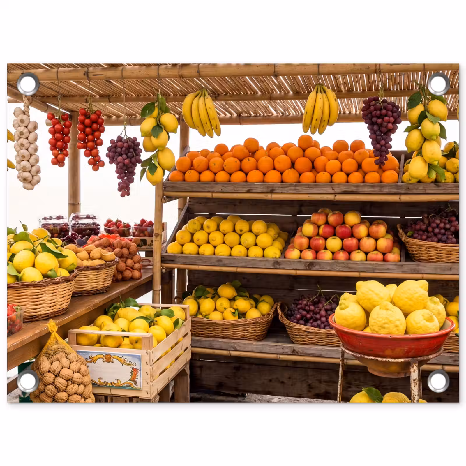 Tuinposter - Marktkraam - Fruit - Vers — 1