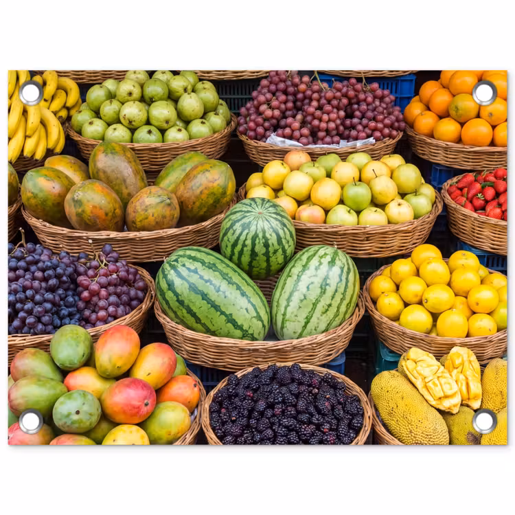 Tuinposter - Fruit - Markt - Kleurrijk — 1