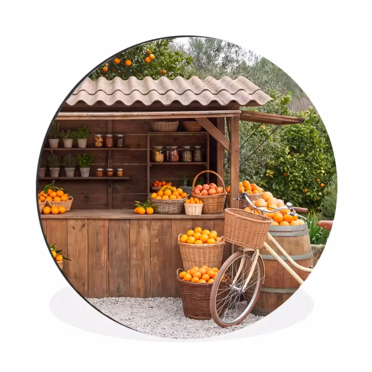 Wandcirkel - Aluminium - Fruit - Markt - Landelijk — 1