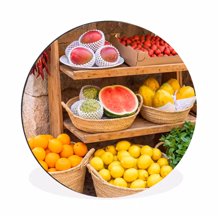 Wandcirkel - Aluminium - Fruit - Markt - Vers — 1