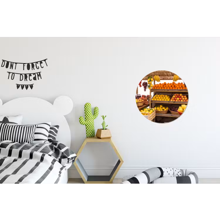 Wandcirkel - Aluminium - Marktkraam - Fruit - Vers — 5