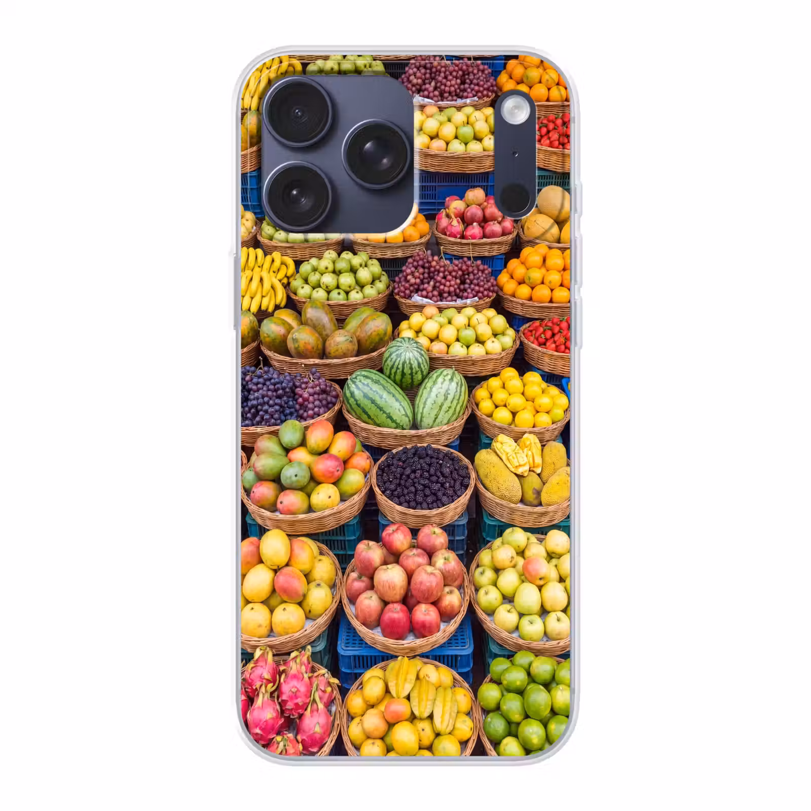 Telefoonhoesje Softcase - Fruit - Markt - Kleurrijk — 1