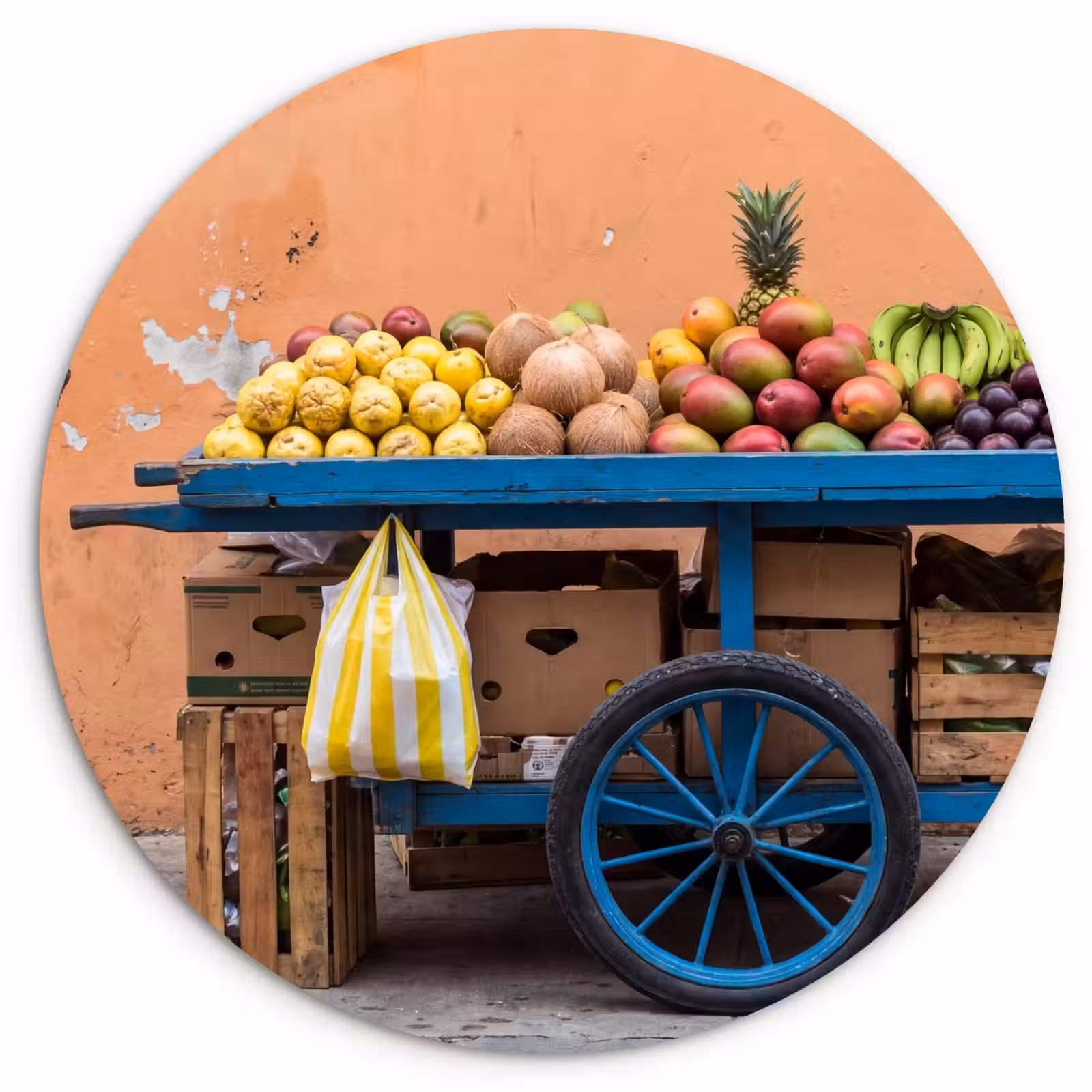 Wandcirkel - Glas - Fruit - Kar - Straat — 1