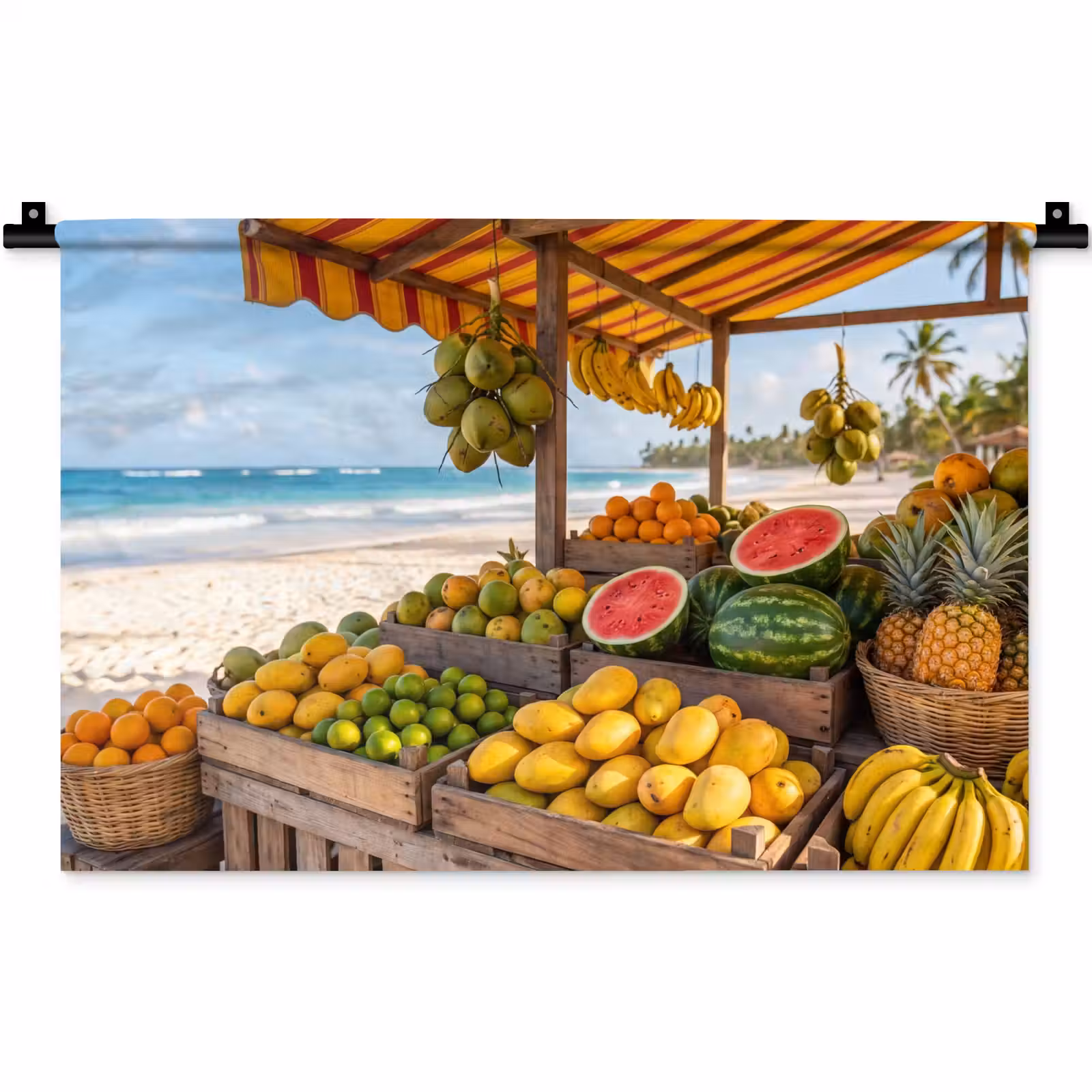 Wandkleed - Fruit - Strand - Tropisch — 1