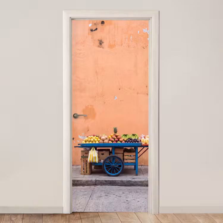 Deursticker - Fruit - Kar - Straat — 1