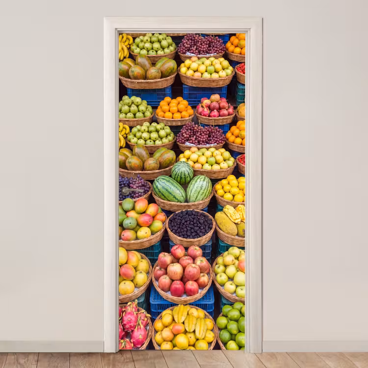 Deursticker - Fruit - Markt - Kleurrijk — 1