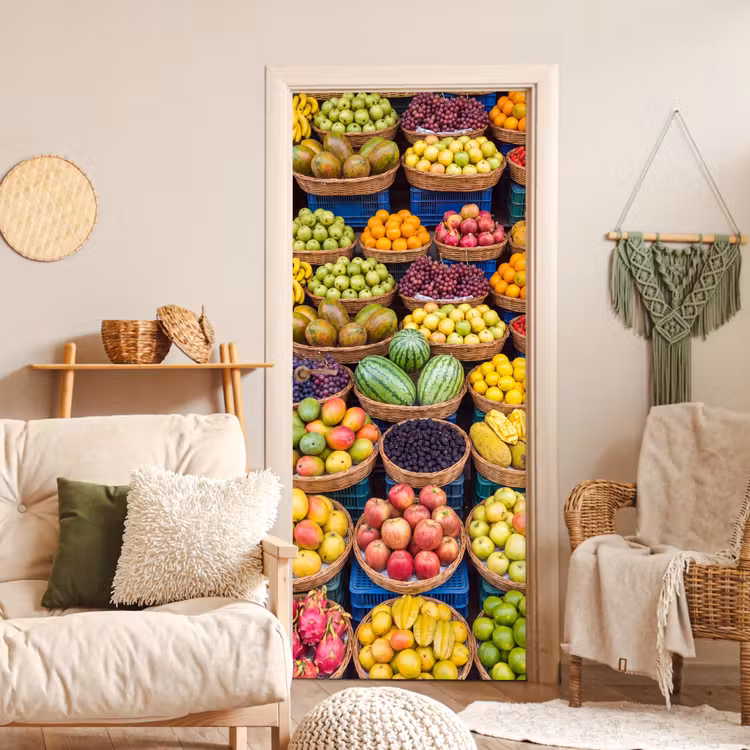 Deursticker - Fruit - Markt - Kleurrijk — 4