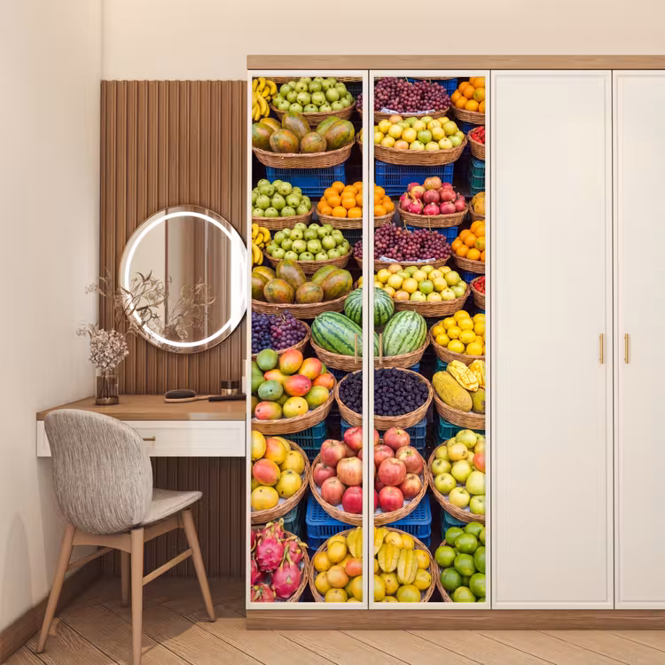 Deursticker - Fruit - Markt - Kleurrijk — 5
