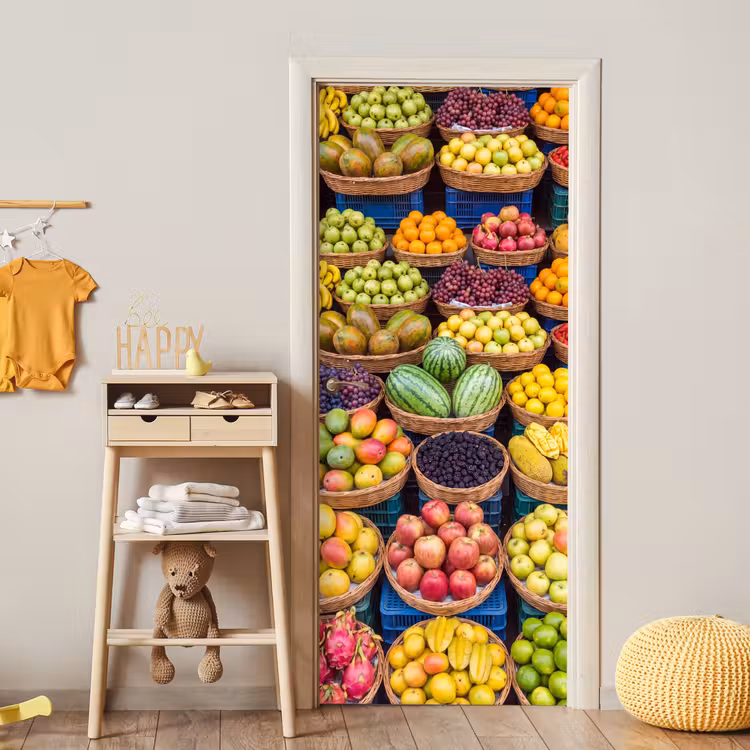 Deursticker - Fruit - Markt - Kleurrijk — 6