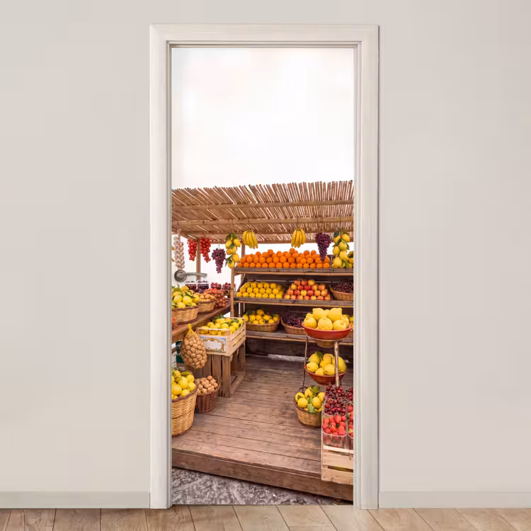 Deursticker - Marktkraam - Fruit - Vers — 1