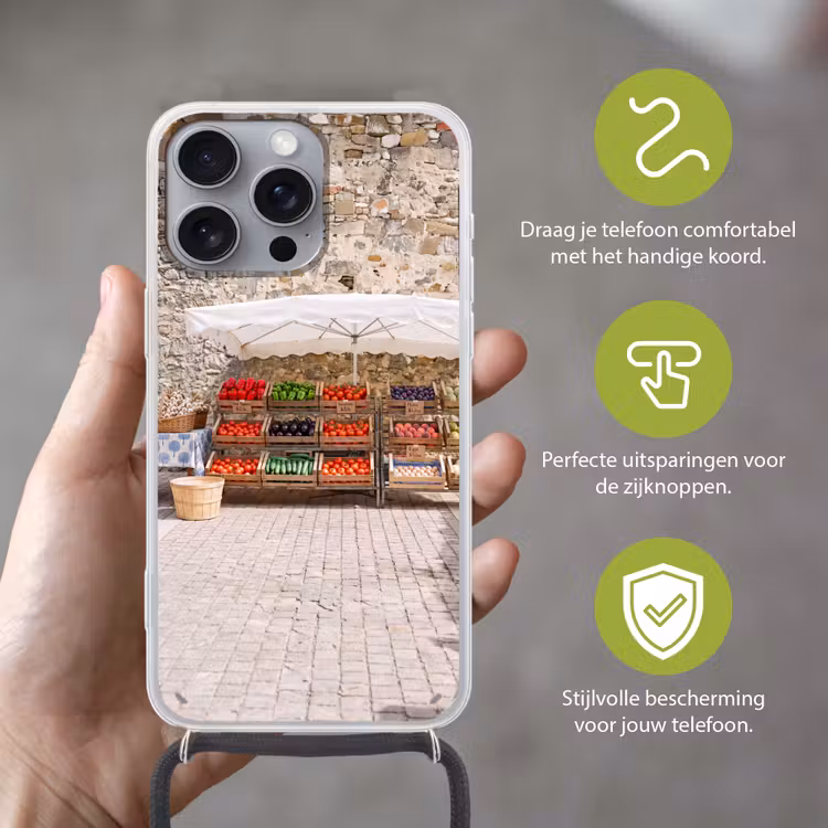 Telefoonhoesje met koord - Eten - Markt - Vers — 4