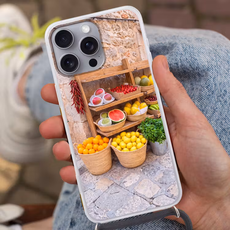 Telefoonhoesje met koord - Fruit - Markt - Vers — 2