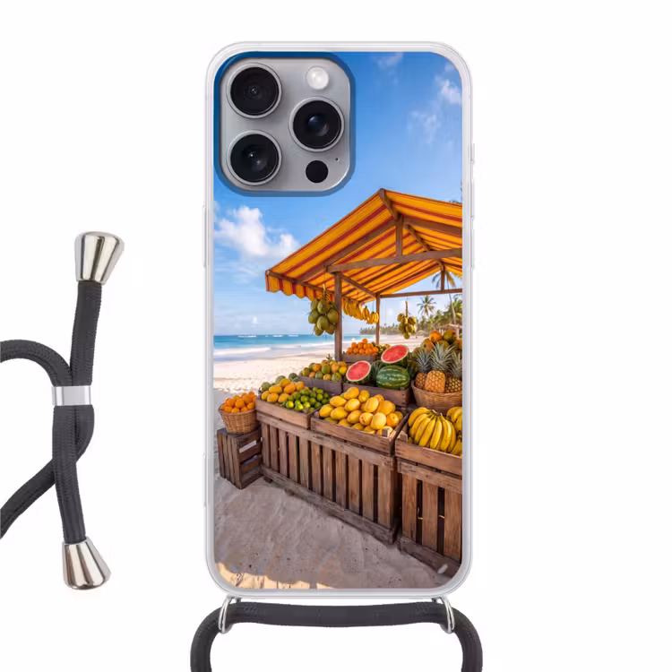 Telefoonhoesje met koord - Fruit - Strand - Tropisch — 1