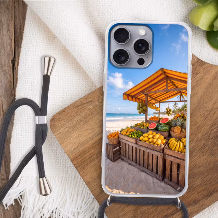 Telefoonhoesje met koord - Fruit - Strand - Tropisch — 3