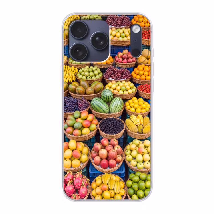 Telefoonhoesje Softcase - Fruit - Markt - Kleurrijk — 1