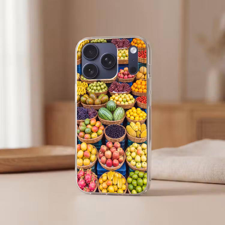 Telefoonhoesje Softcase - Fruit - Markt - Kleurrijk — 3