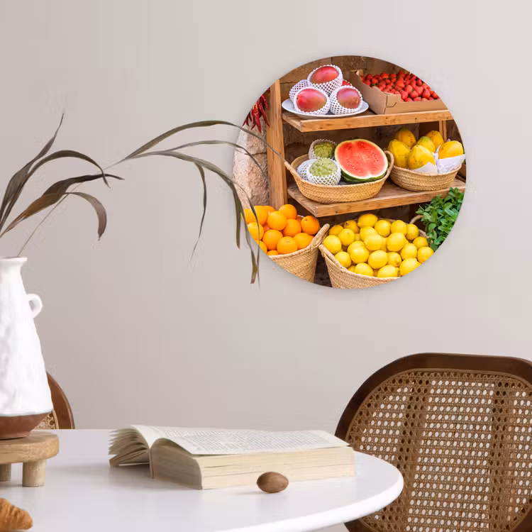 Wandcirkel - Glas - Fruit - Markt - Vers — 4
