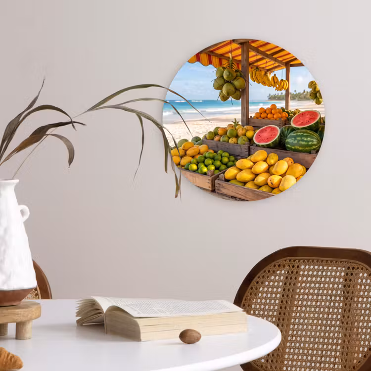 Wandcirkel - Glas - Fruit - Strand - Tropisch — 4