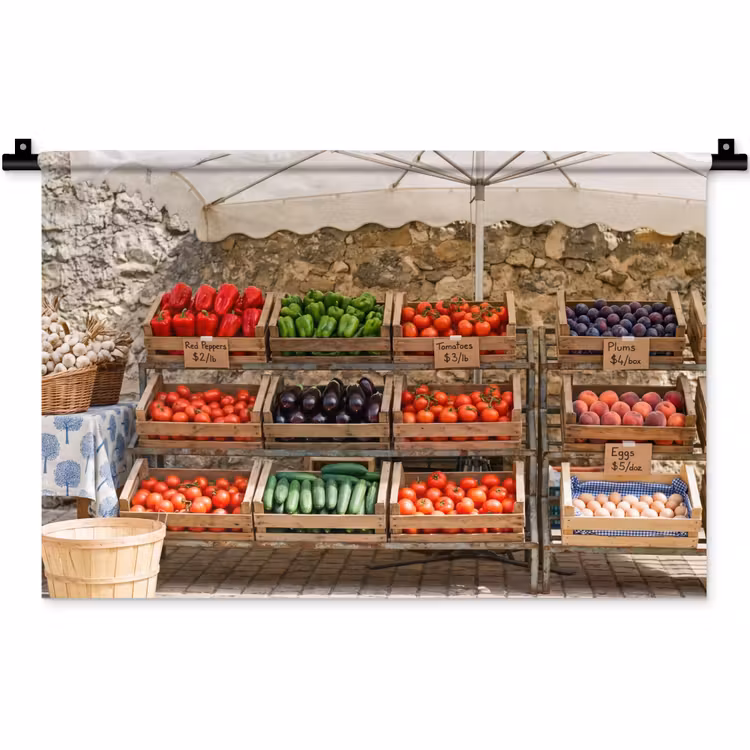 Wandkleed - Eten - Markt - Vers — 1