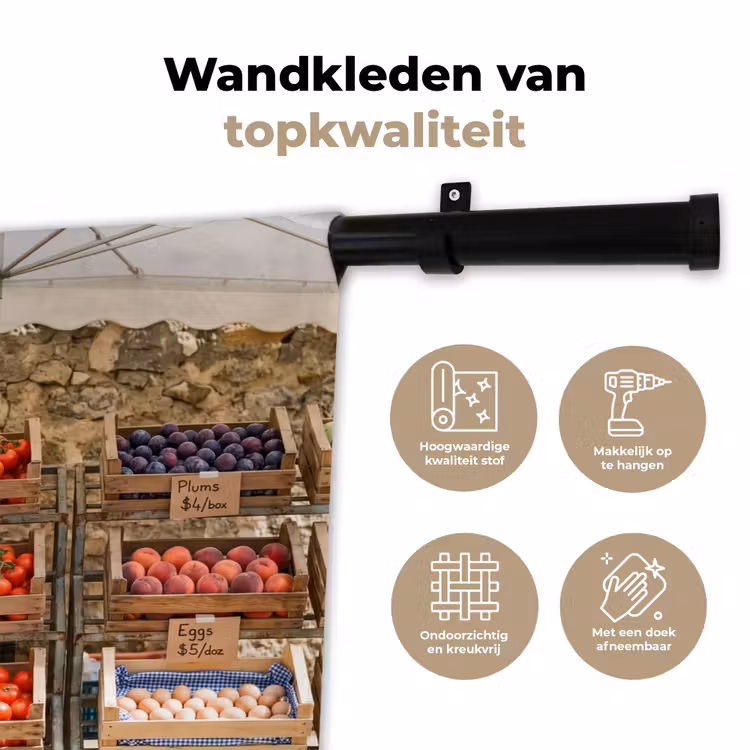 Wandkleed - Eten - Markt - Vers — 3