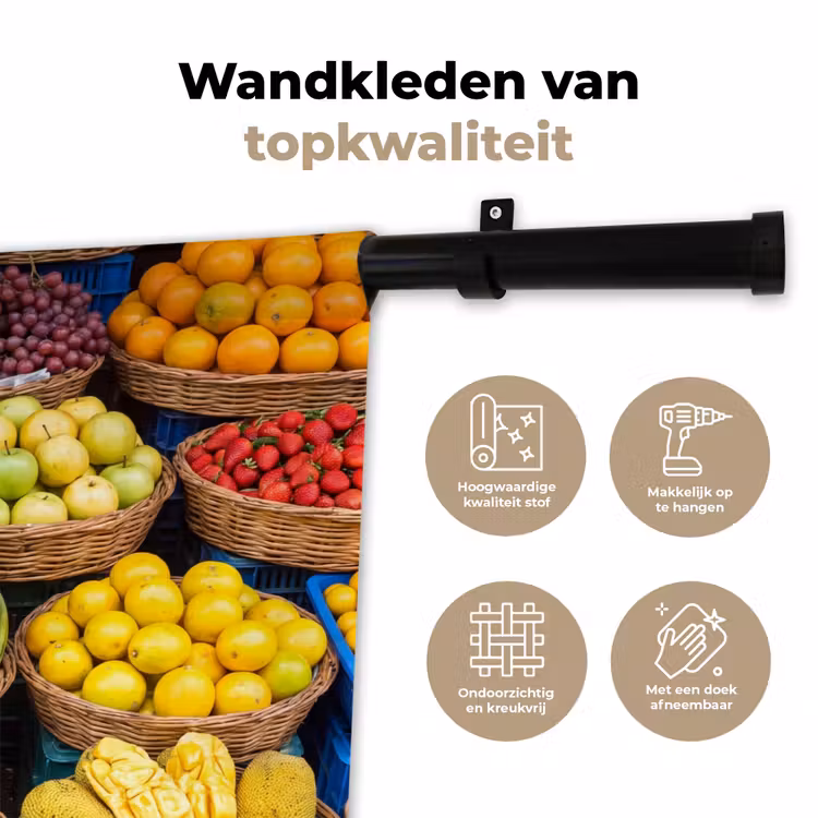 Wandkleed - Fruit - Markt - Kleurrijk — 3