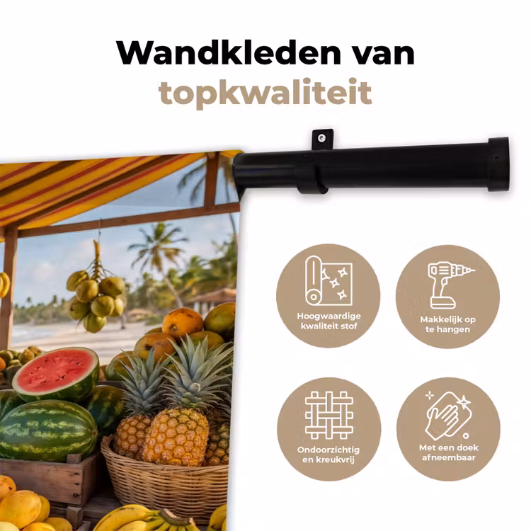 Wandkleed - Fruit - Strand - Tropisch — 3