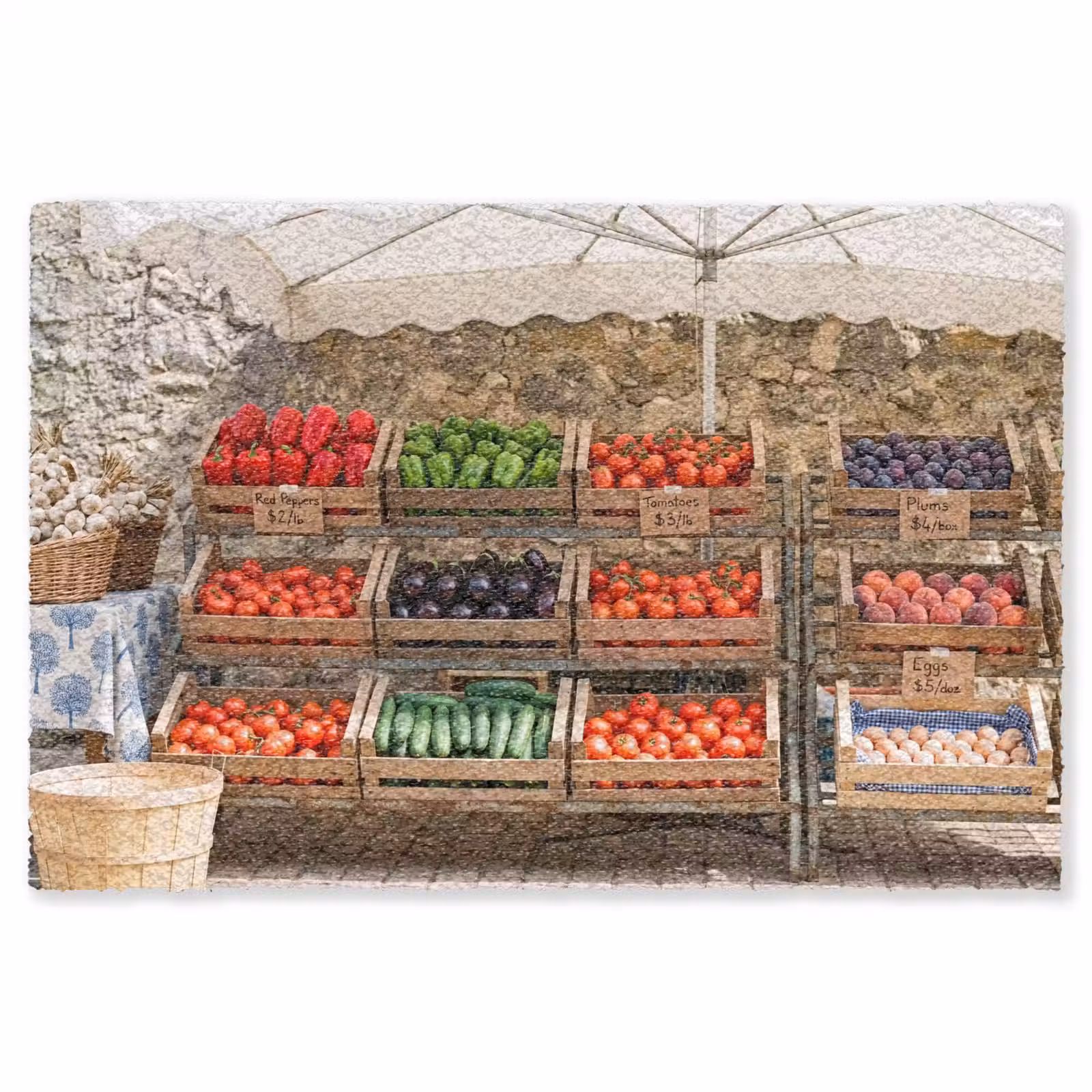 Vloerkleed - Eten - Markt - Vers — 1