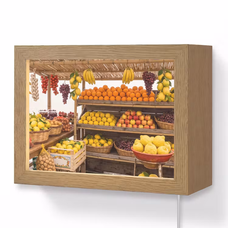 Lightbox - Wandlamp - Marktkraam - Fruit - Vers — 1