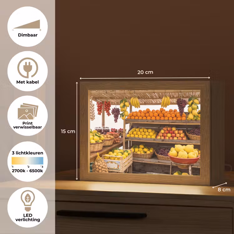 Lightbox - Wandlamp - Marktkraam - Fruit - Vers — 9