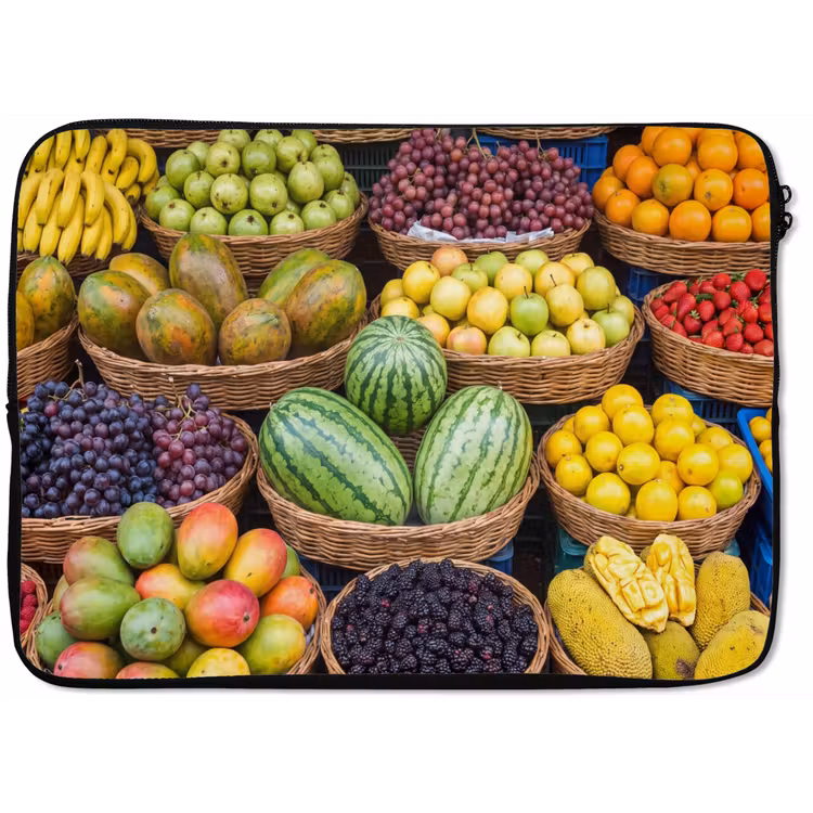 Laptophoes - Fruit - Markt - Kleurrijk — 1