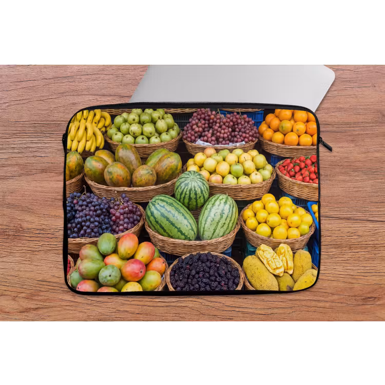 Laptophoes - Fruit - Markt - Kleurrijk — 2