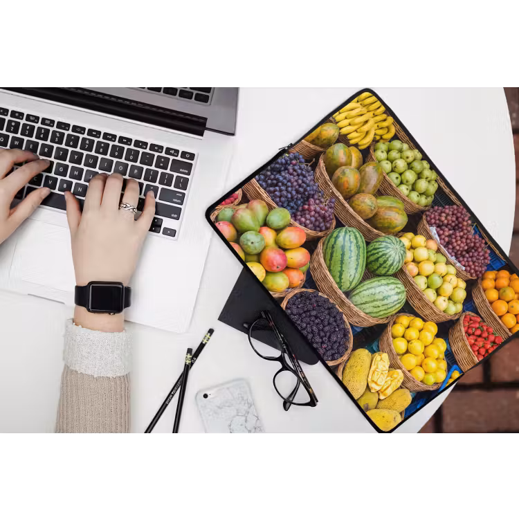 Laptophoes - Fruit - Markt - Kleurrijk — 3
