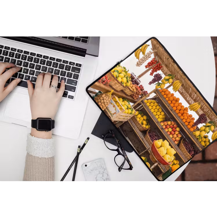 Laptophoes - Marktkraam - Fruit - Vers — 3