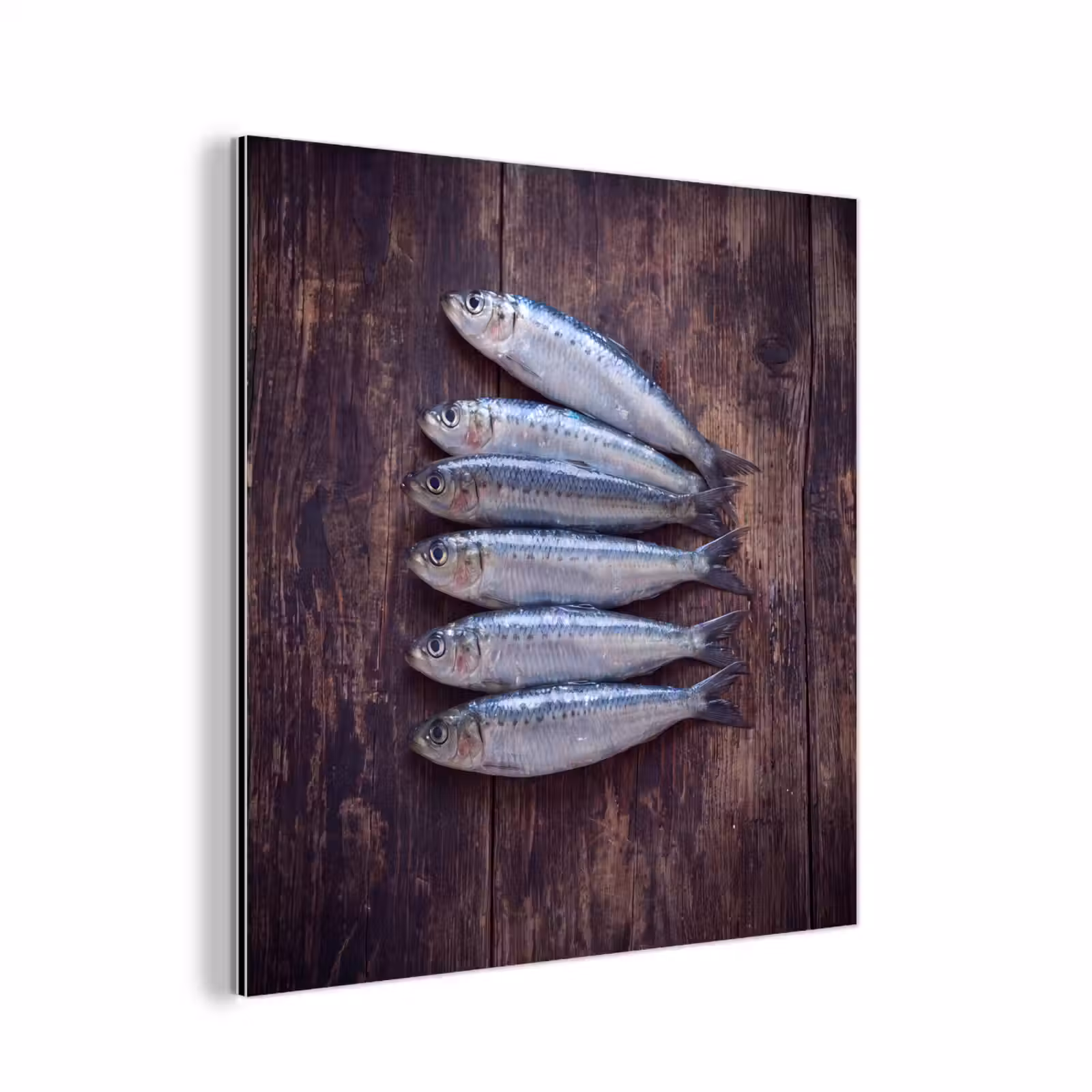 Aluminium schilderij - Vis - Hout - Eten — 1