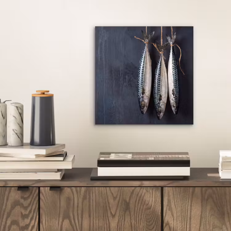 Aluminium schilderij - Drie vissen - Touw — 2