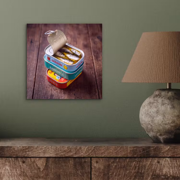 Aluminium schilderij - Vis - Blikjes - Keuken — 3