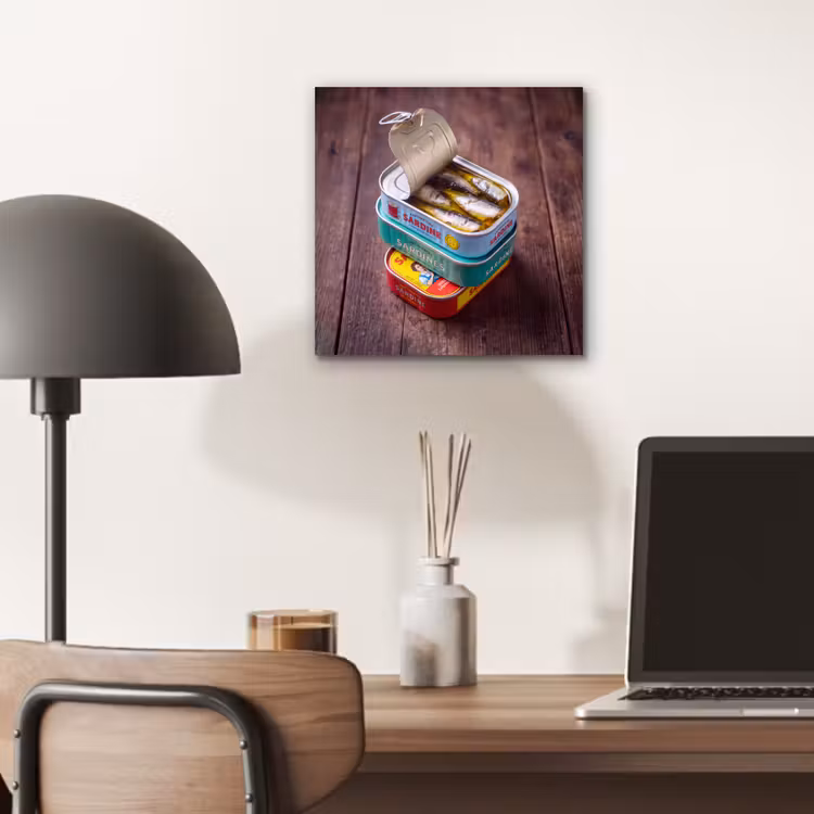 Aluminium schilderij - Vis - Blikjes - Keuken — 6