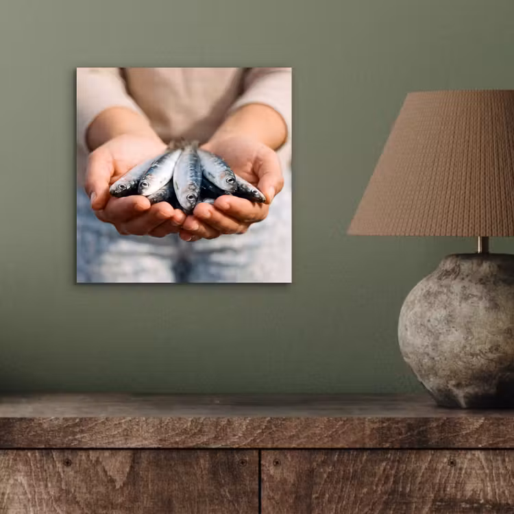 Aluminium schilderij - Vis - Handen - Natuur — 3
