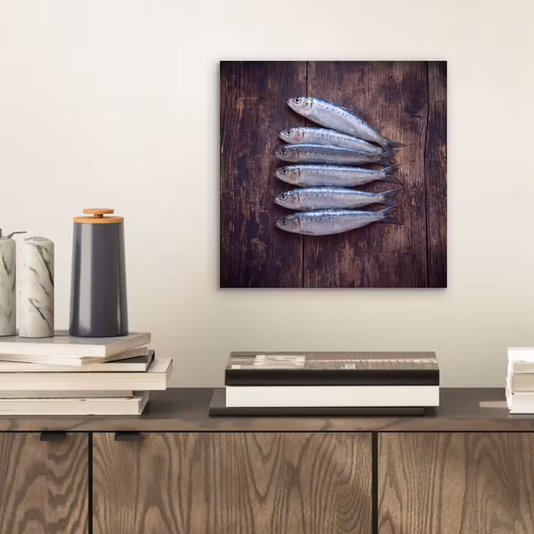 Aluminium schilderij - Vis - Hout - Eten — 2