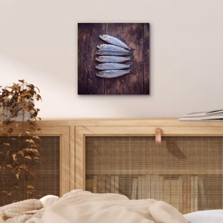 Aluminium schilderij - Vis - Hout - Eten — 4