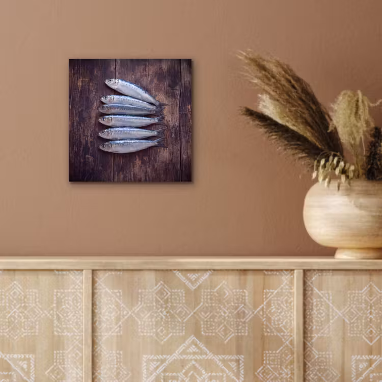 Aluminium schilderij - Vis - Hout - Eten — 5