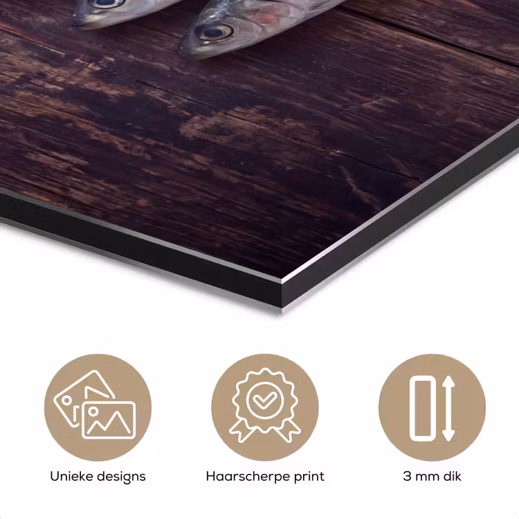 Aluminium schilderij - Vis - Hout - Eten — 7