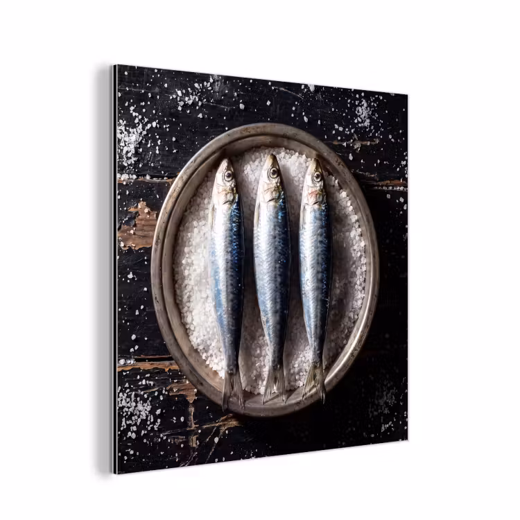 Aluminium schilderij - Vis - Zout - Eten — 1