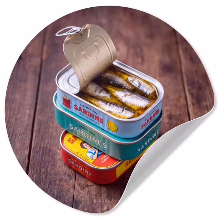 Behangcirkel - Vis - Blikjes - Keuken — 1