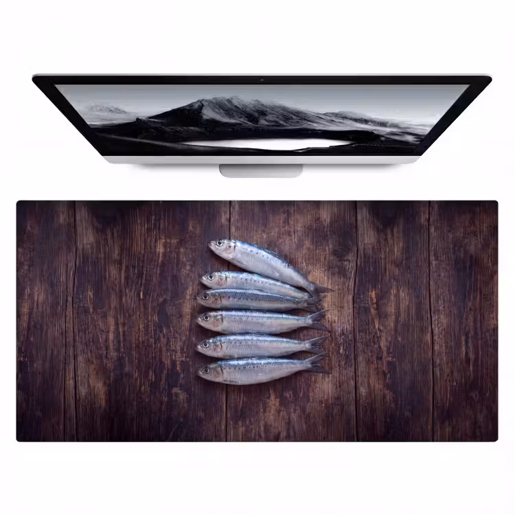Bureau onderlegger - Vis - Hout - Eten — 1