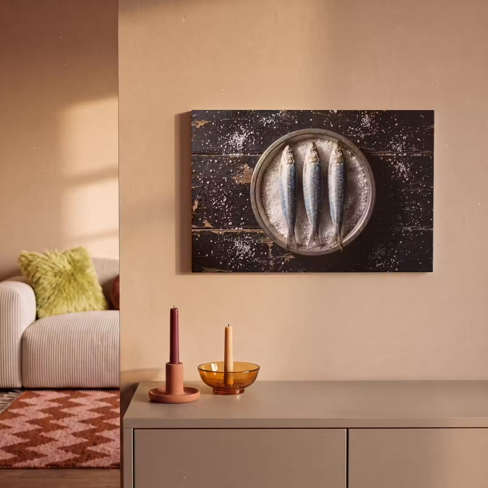 Canvas schilderij - Vis - Zout - Eten — 1